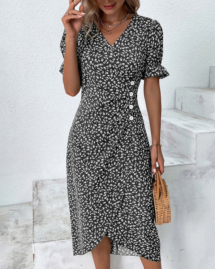 Charlene™ | Fresh Bloom V-Neck Dress
