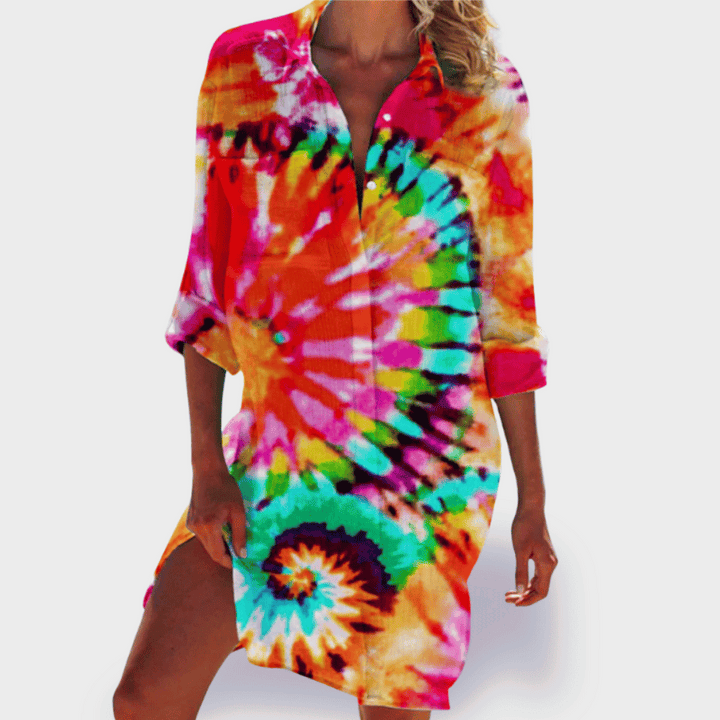 Grace | Women's Flowy Colorful Draped Dress Casual Summer