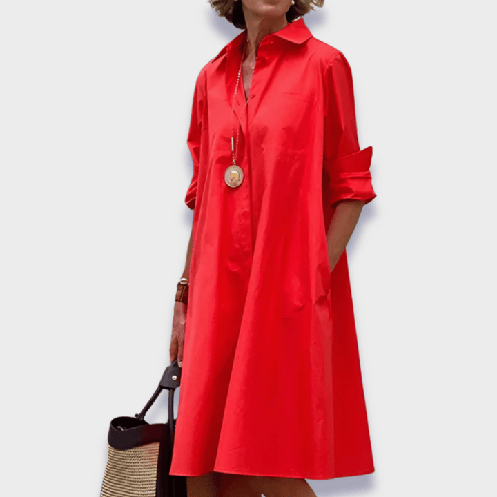 Leah™ | Elegant Midi Polo Dress