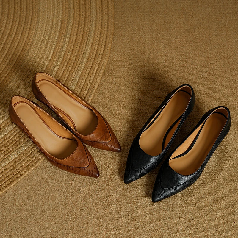 Paloma | Women's Pointed Toe Kitten Heel Pumps Slip On Mid Heel