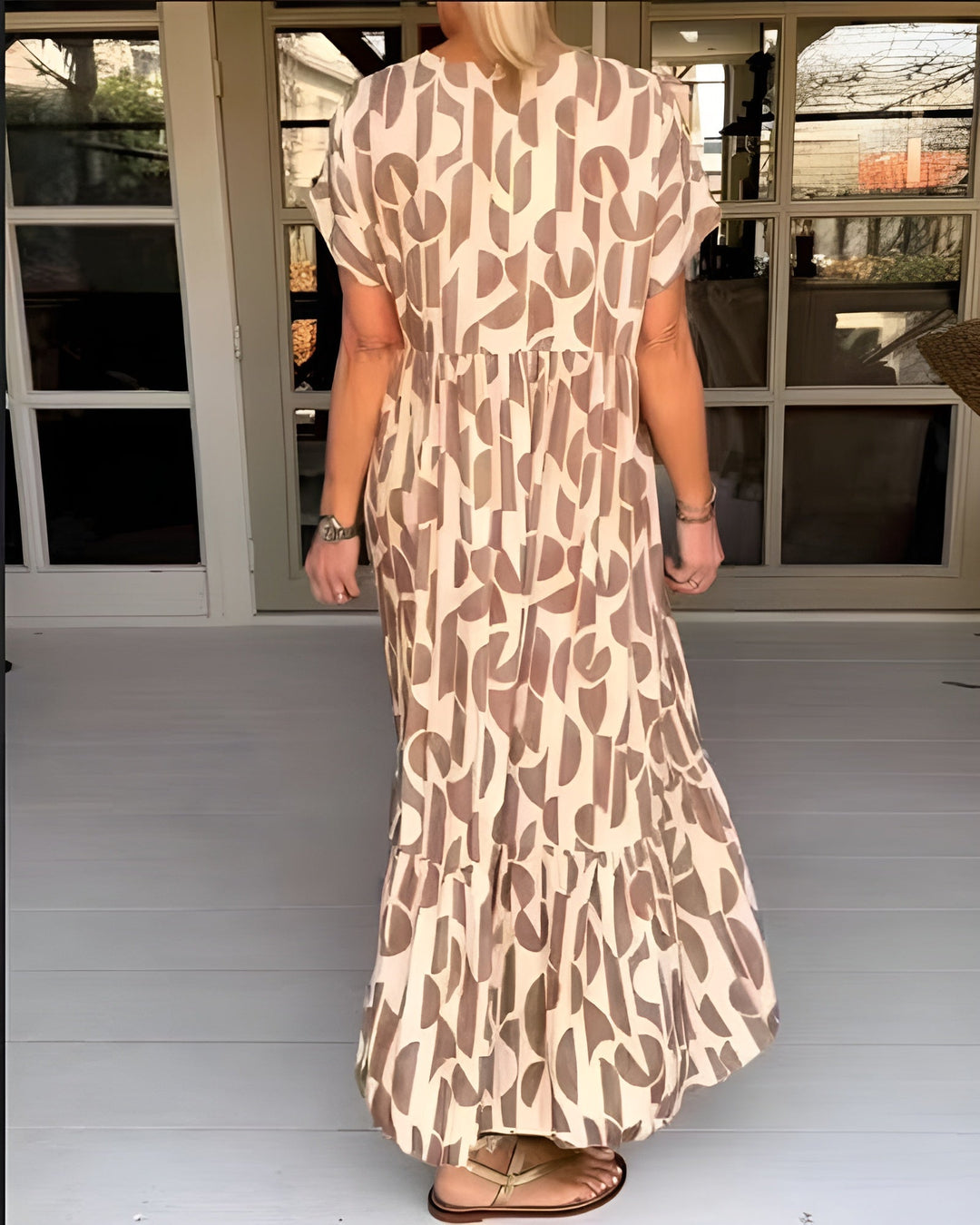 Pearl | Women's V Neck Flowy Draped Midi Dress Evening