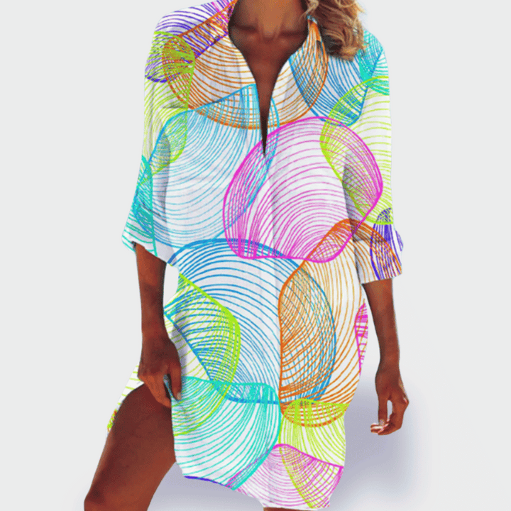 Grace | Women's Flowy Colorful Draped Dress Casual Summer