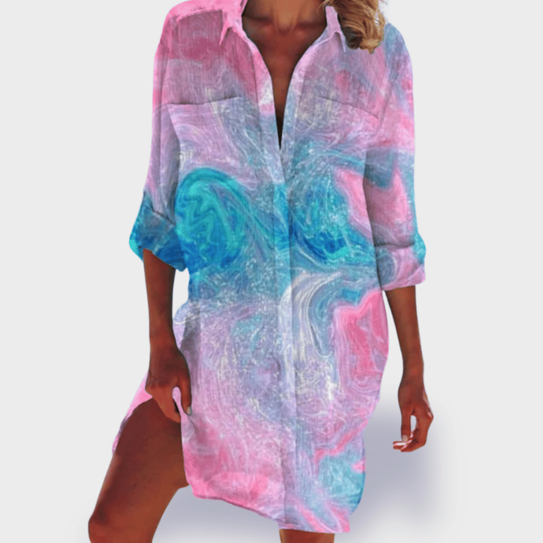 Grace | Women's Flowy Colorful Draped Dress Casual Summer