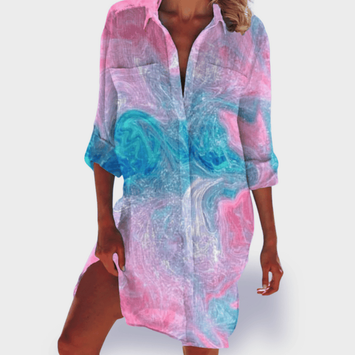 Grace | Women's Flowy Colorful Draped Dress Casual Summer