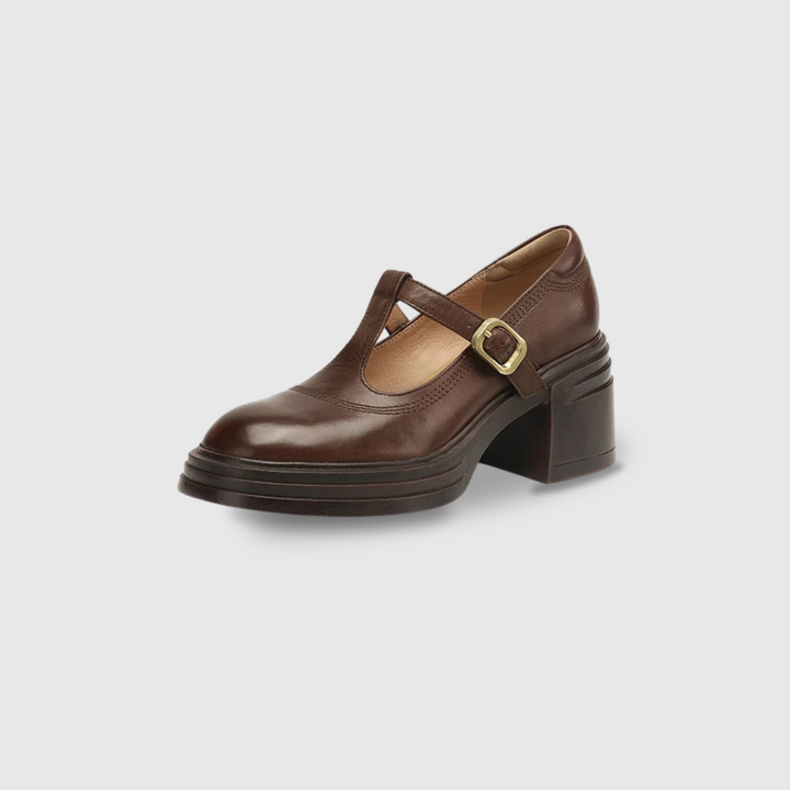 Rowena | Women's Chunky Block Heel Mary Jane Pumps Round Toe Strap