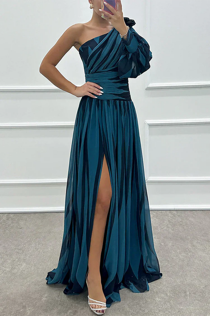 Cordelia | Women's Wedding Guest One Shoulder Asymmetric Maxi Dress
