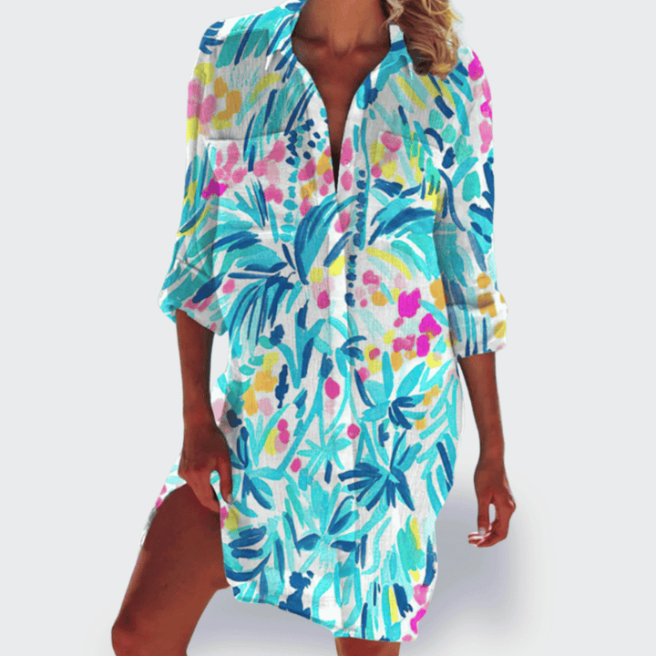 Grace | Women's Flowy Colorful Draped Dress Casual Summer