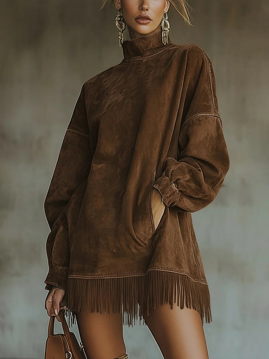 Alexandra™ | Cozy Fringe Dress