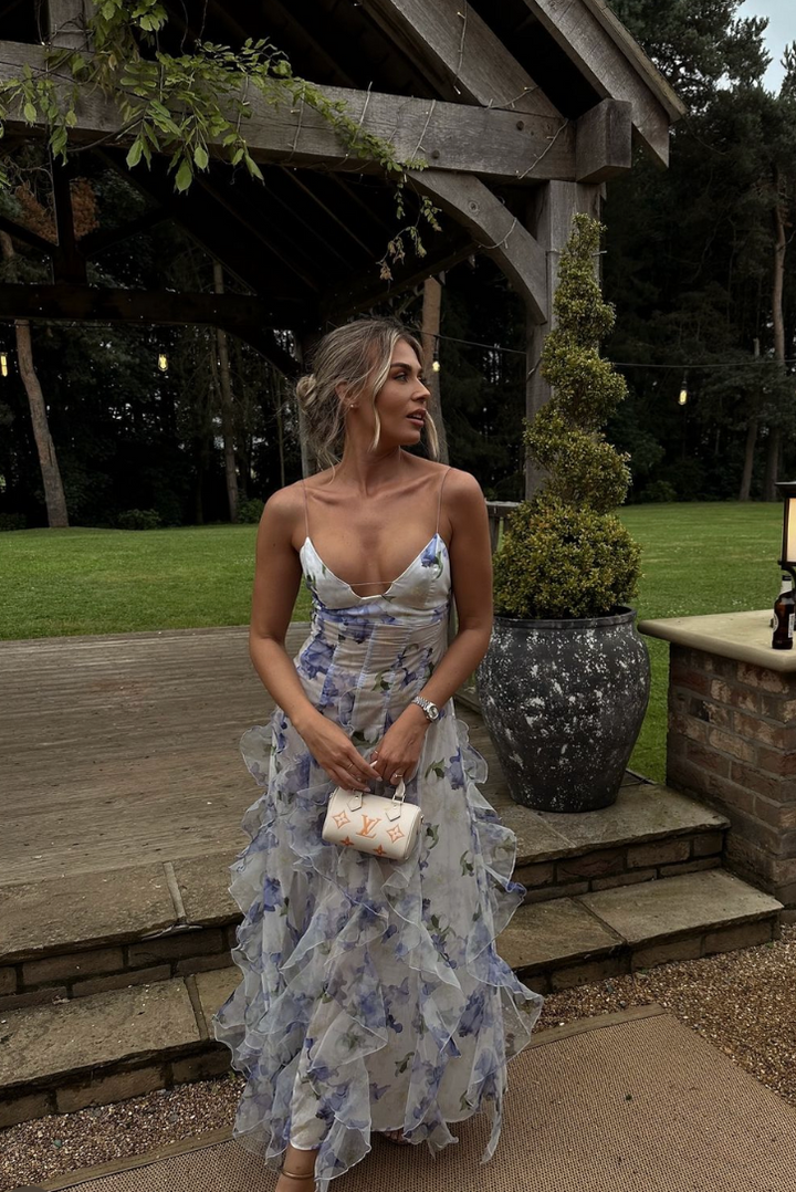 Eloise | Women's Wedding Guest Lace Floral Maxi Dress for Garden Wedding