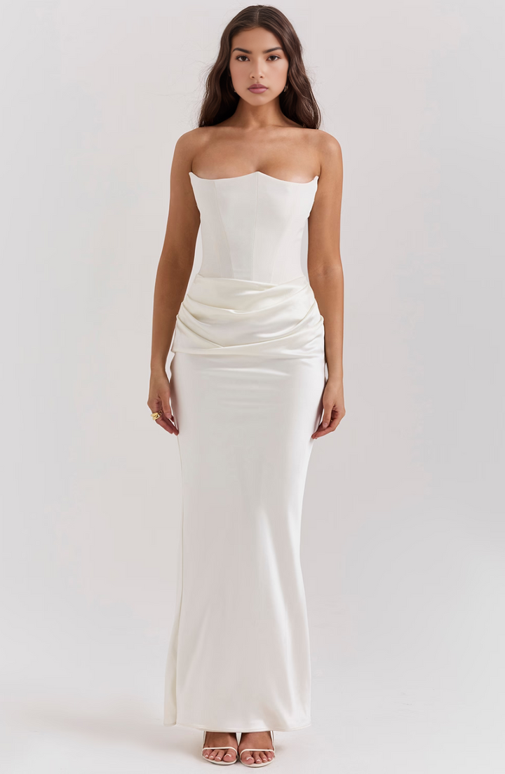 Camellia | Women's Wedding Guest Lace Strapless Dress Evening