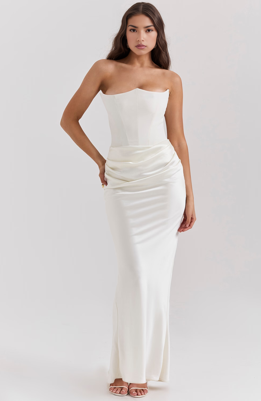 Camellia | Women's Wedding Guest Lace Strapless Dress Evening