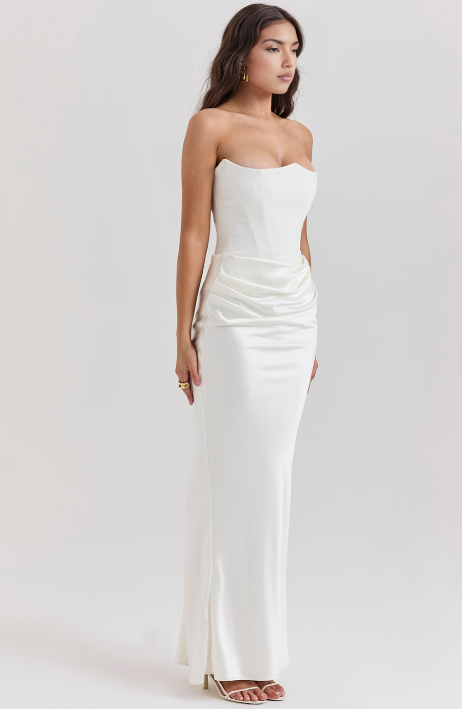 Camellia | Women's Wedding Guest Lace Strapless Dress Evening