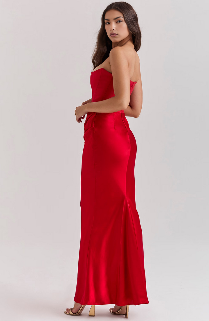 Camellia | Women's Wedding Guest Lace Strapless Dress Evening