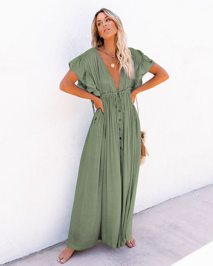 Annabelle | Women's Wrap V Neck Boho Flowy Beach Cover Up Beach