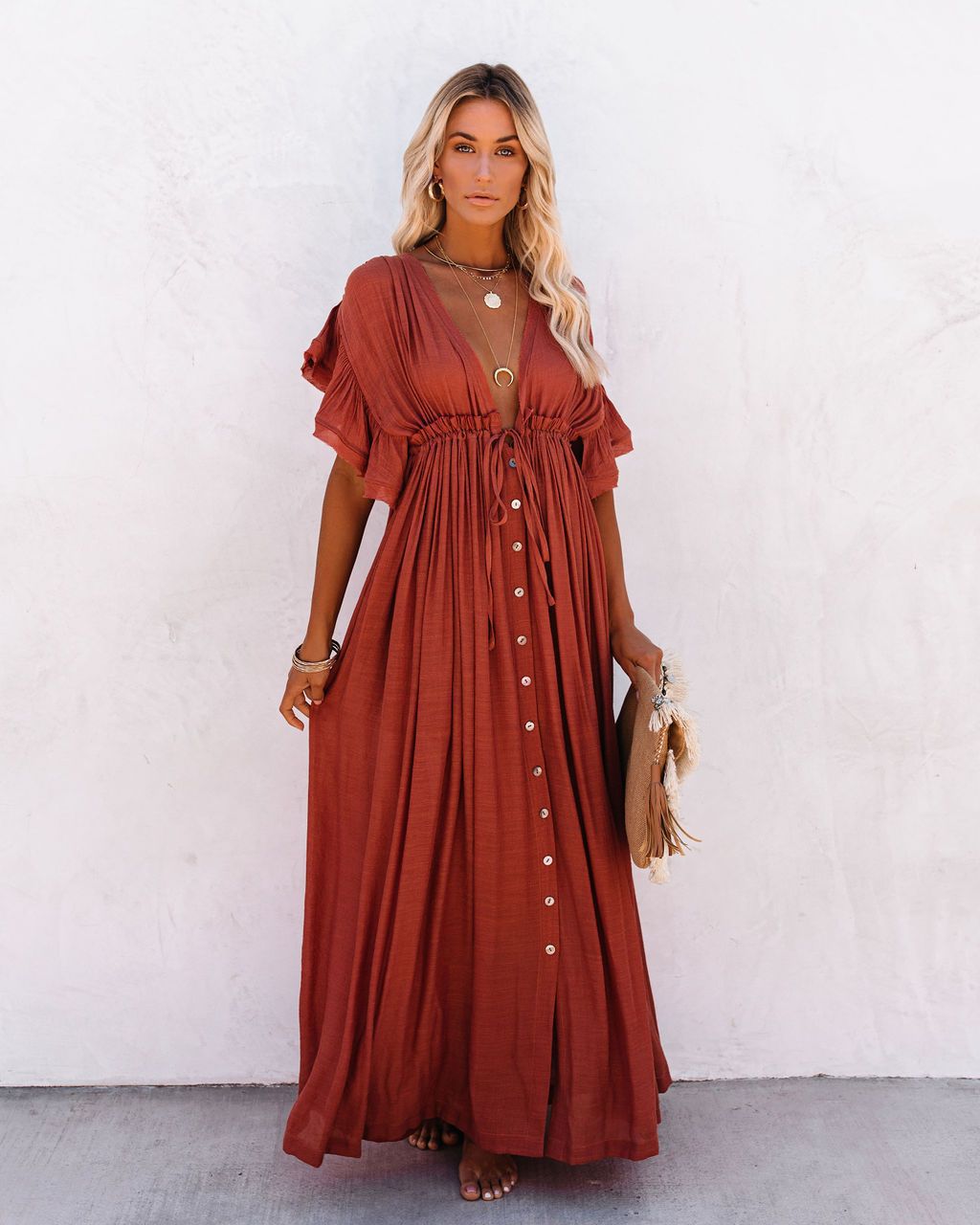 Annabelle | Women's Wrap V Neck Boho Flowy Beach Cover Up Beach