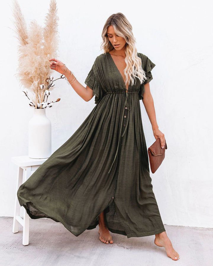Annabelle | Women's Wrap V Neck Boho Flowy Beach Cover Up Beach