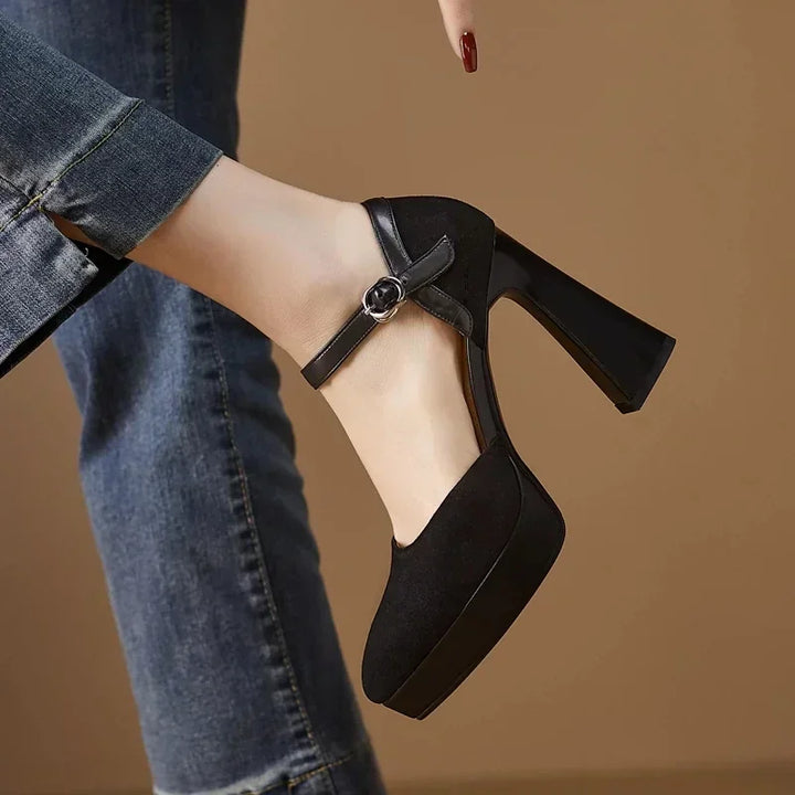 Aurore | Women's Platform Block Heel Pumps Ankle Strap High Heels