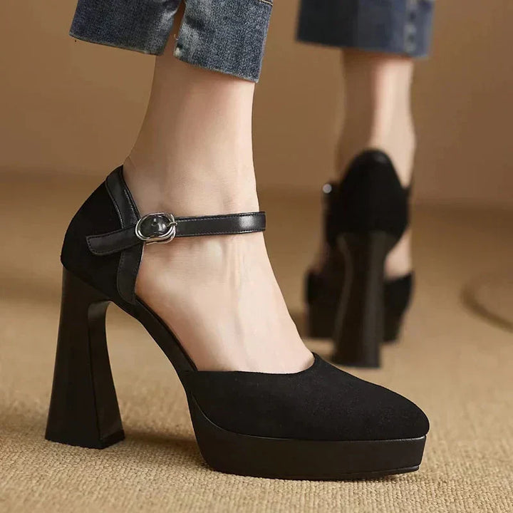 Aurore | Women's Platform Block Heel Pumps Ankle Strap High Heels