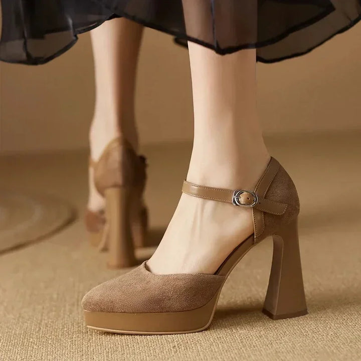 Aurore | Women's Platform Block Heel Pumps Ankle Strap High Heels