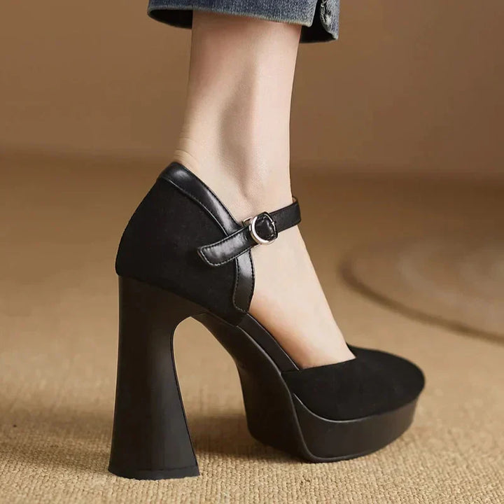 Aurore | Women's Platform Block Heel Pumps Ankle Strap High Heels