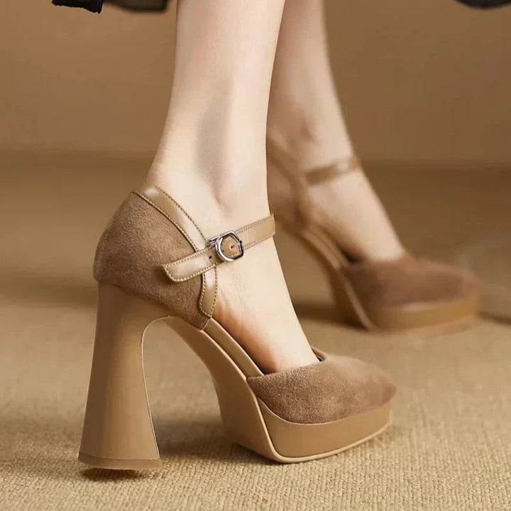Aurore | Women's Platform Block Heel Pumps Ankle Strap High Heels