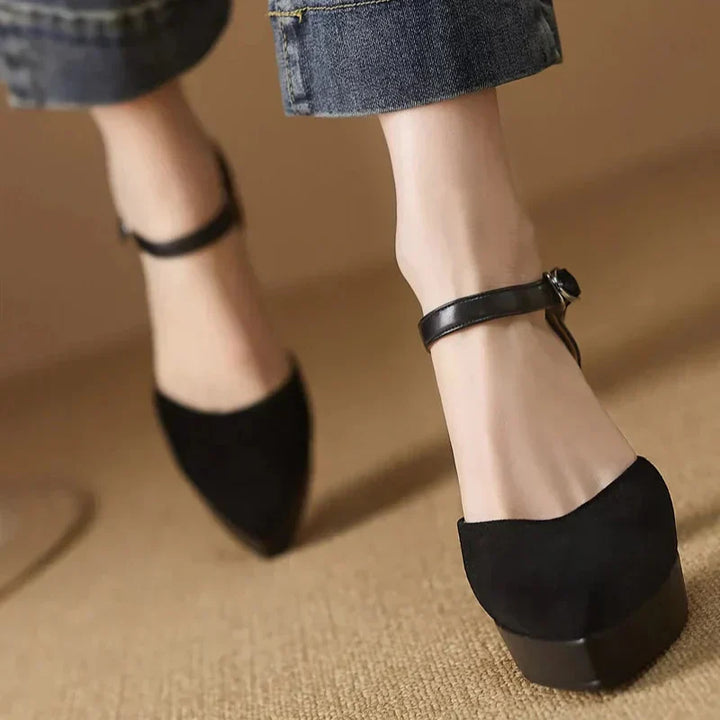 Aurore | Women's Platform Block Heel Pumps Ankle Strap High Heels
