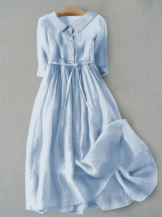 Magnolia | Women's Flowy Draped Midi Dress Evening