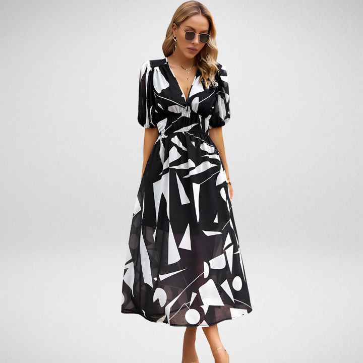 Violet | Women's V Neck Flowy Elegant Dress