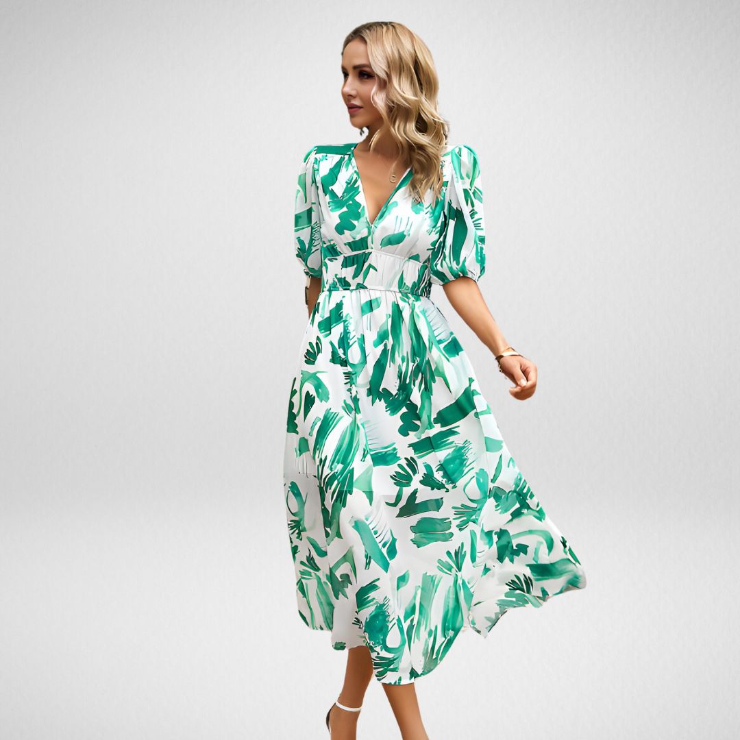 Violet | Women's V Neck Flowy Elegant Dress