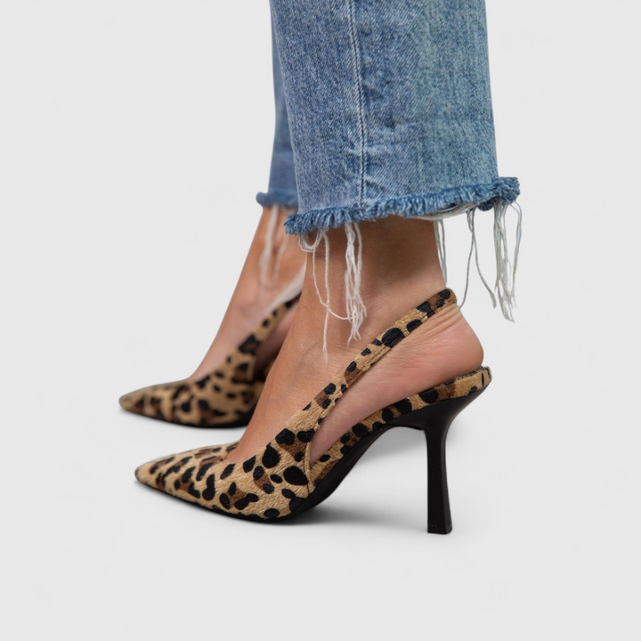 Marcella | Women's Leopard Print Slingback Stiletto Heels