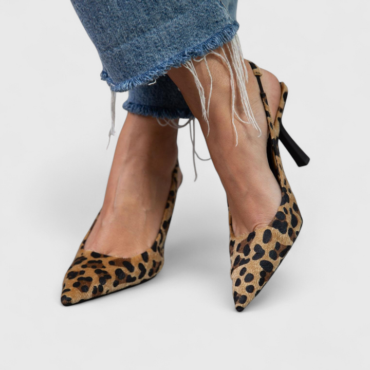 Marcella | Women's Leopard Print Slingback Stiletto Heels