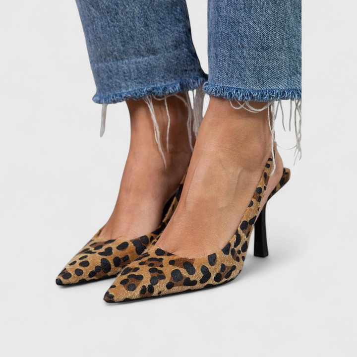 Marcella | Women's Leopard Print Slingback Stiletto Heels