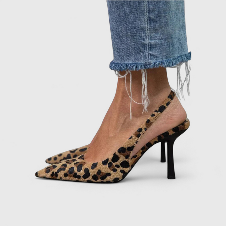 Marcella | Women's Leopard Print Slingback Stiletto Heels