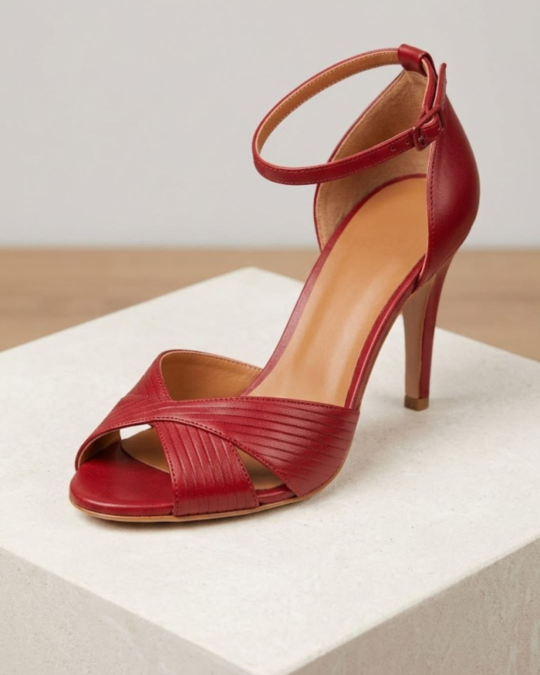 Scarlett | Women's Red Stiletto Heel Ankle Strap Sandals