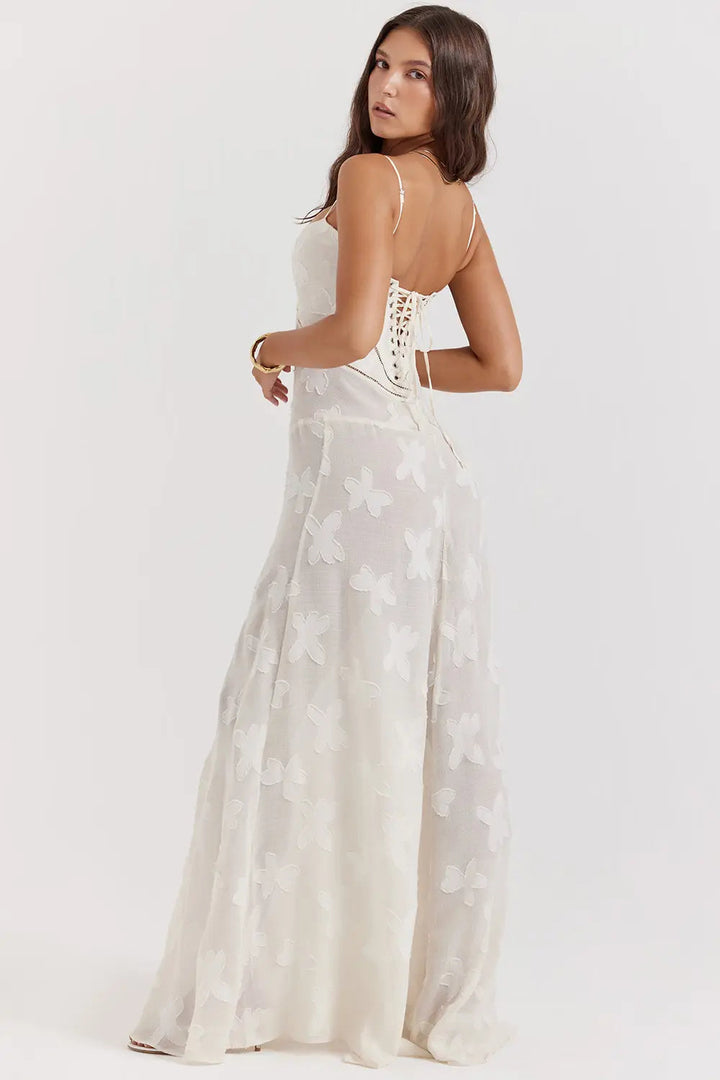 Gretchen™ | Long Summer Dress with Open Back and Adjustable Straps