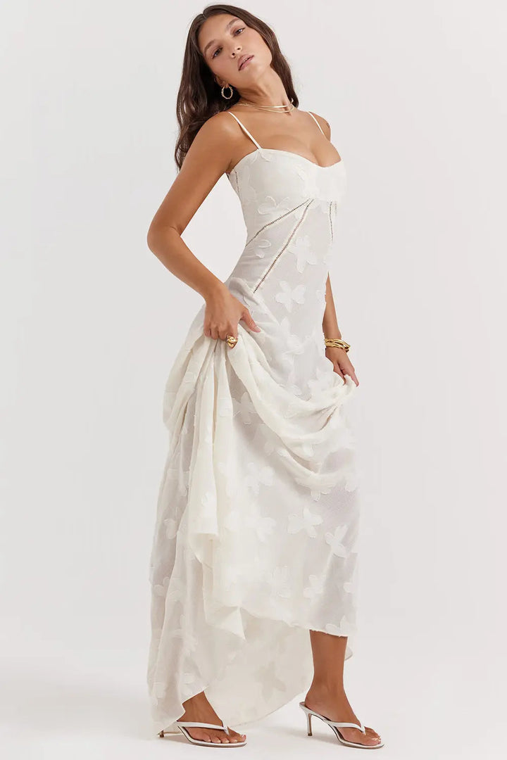 Gretchen™ | Long Summer Dress with Open Back and Adjustable Straps